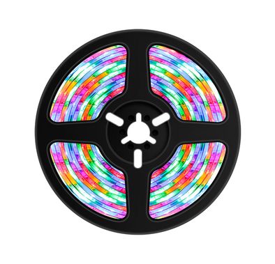 Porodo Blue RGB Light Strip with Sound Reactive Lighting, 5m Length, Jump & Fade Effects, Remote Control - Black