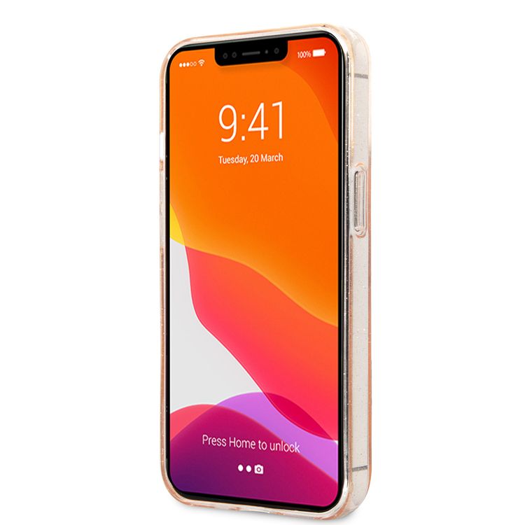 Karl Lagerfeld TPU Full Glitter Karl Head Case For iPhone 13 Pro Max (6.7 ), Durable, Shockproof, Bumper Protection, Anti-Scratch - Gold