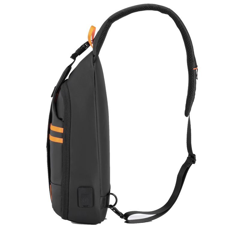 Porodo Gaming Sling Bag with 20W USB-C Charging Outlet, 2 Compartments, Polyester, Waterproof - Black