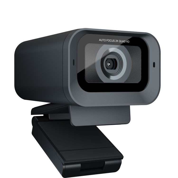 Porodo Gaming Auto Focus Webcam with Tripod, Built-in Microphone, Precise Focus, 80° Field of View, Plug & Play, USB Connection, Realtek Sensor & CPU - Black