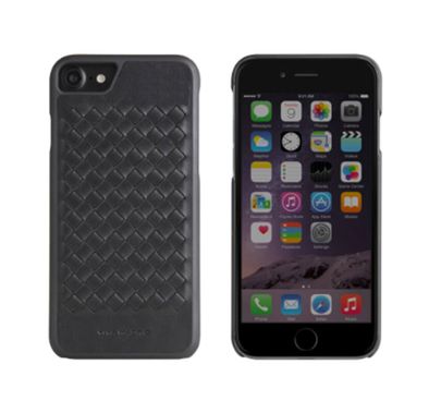 Viva Madrid Tejido Back Case Noir with  Integrated Nano SIM Card & Ejector Pin Slot  Compatible for iPhone 7 - Anti-Scratch - Sleek Design - Drop Protection Back Cover - Black