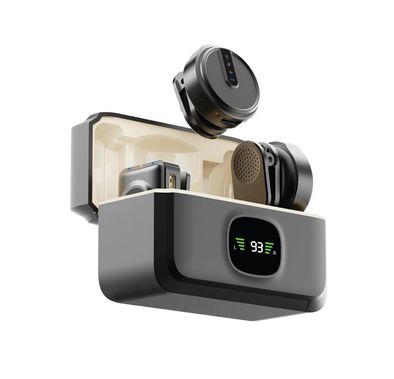 Green Lion GLM Wireless Microphone Lite with Up to 21 Hours Working Time, 360° Pick Up, Compact & Portable, Up to 20m Transmission Distance - Black 
