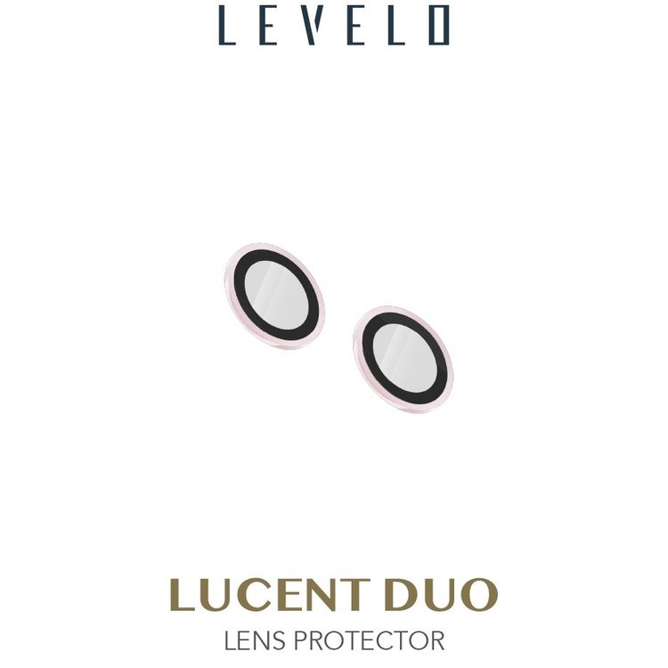 LEVELO Lucent Duo Lens Protector Compatible for iPhone 13 Mini & 13 (2pcs), 9H Hardness, Bubble Free, Ultra Thin & Full Coverage, Camera Lens Protector, Anti-Scratch - Pink