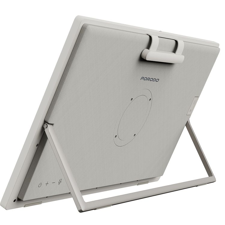 Porodo Naspanora Portable Smart Tablet with 24.5" FHD Touch Screen, Android 14, 8GB RAM, 2 Hours Charging Time, 8MP Camera, Wi-Fi 6, Bluetooth V5.2, Studio-Level Sound Quality - White