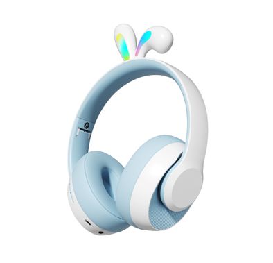 Porodo Soundtec Kids Wireless Headphone Rabbit Ears LED Lights - Blue