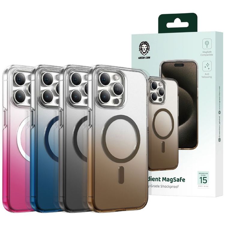 Green Lion iPhone 15 Pro For Gradient Magsafe Case - Black