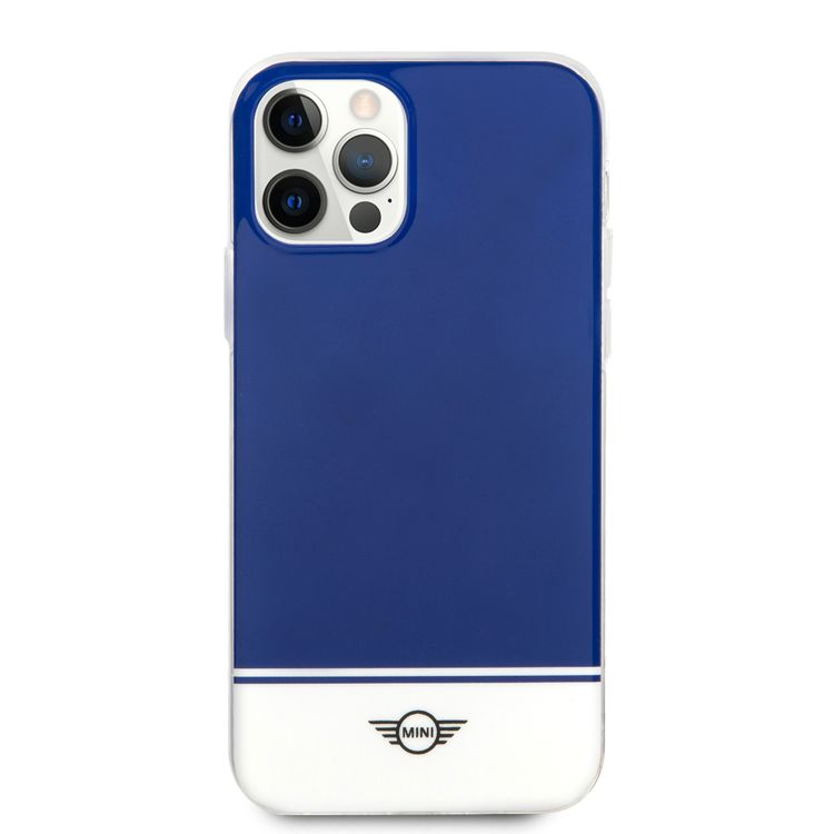 Mini Cooper PC/TPU Bottom Stripe Hard Case for iPhone 12 / 12 Pro (6.1") - Navy Blue