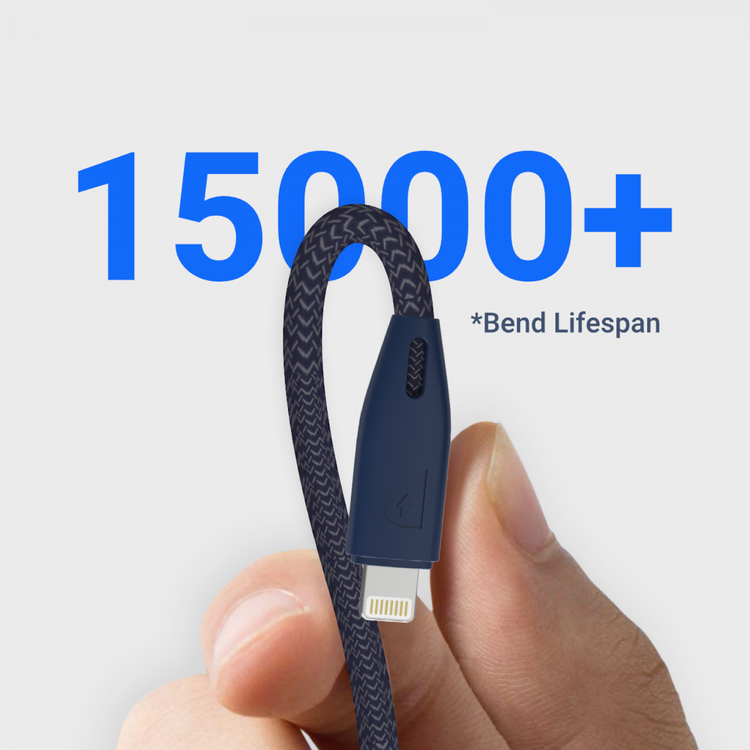 Powerology Fast Charging Cable, [MFi Certified] USB C to Lightning Braided Fast PD Charge 1.2 meter / 4 feet with iPhone 12 Pro Max/12 Mini/12, 11 Pro Max/11 Pro/11, XS Max/XS/XR/X, 8 Plus/8 (Blue)