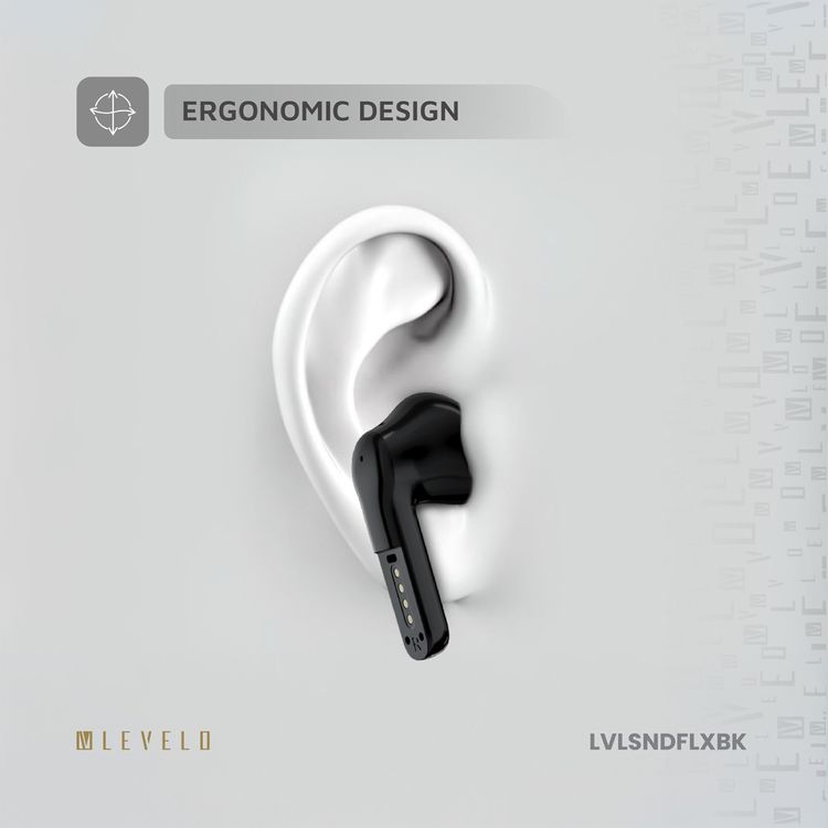 Levelo 2-in-1 TWS & Wired Earphones with Environment Noise Reduction, Up to 4 Hours Play Time with Bluetooth Mode, 12mm Speaker Unit, Smart Sleep Mode, Ergonomic Design, Touch Control, Clear Audio - Black