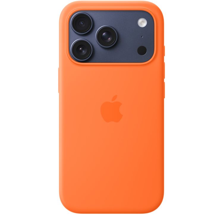 Apple iPhone 17 Pro Max Silicone Case with MagSafe, Anti-Scratch, Drop Protection, Soft Microfiber Lining, Built-in Powerful Magnets - Orange