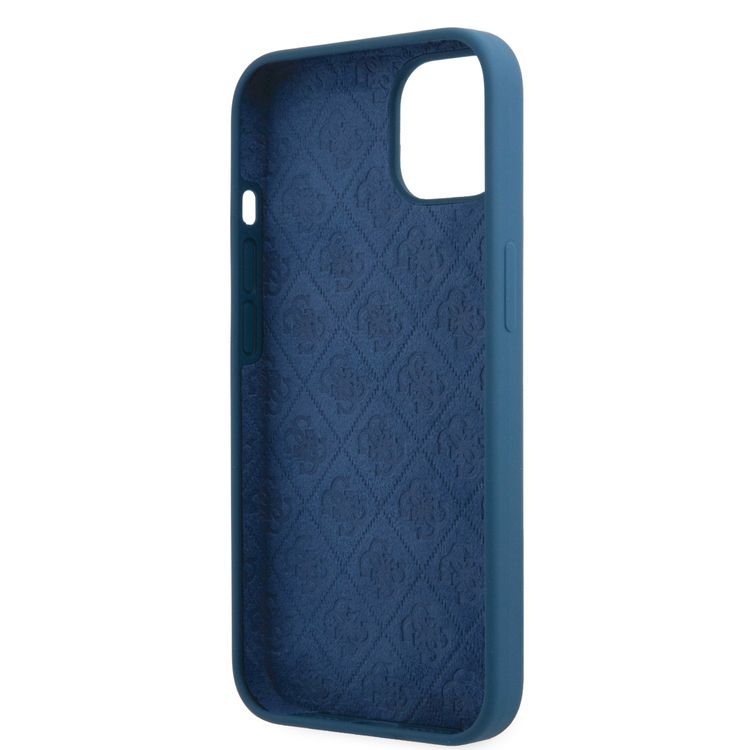 CG MOBILE Guess Liquid Silicone Case with Gold Metal Logo Script Compatible for iPhone 13 (6.1") Anti-Scratch, Easy Access to All Ports, Shock Absorption