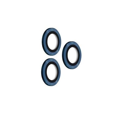 Devia Gemstone Lens Protector ( 3pcs ) Compatible for iPhone 12 Pro Max (6.7") Aluminum Alloy + Tempered Glass Camera Lens Protector, Explosion-proof & Scratch-proof - Blue