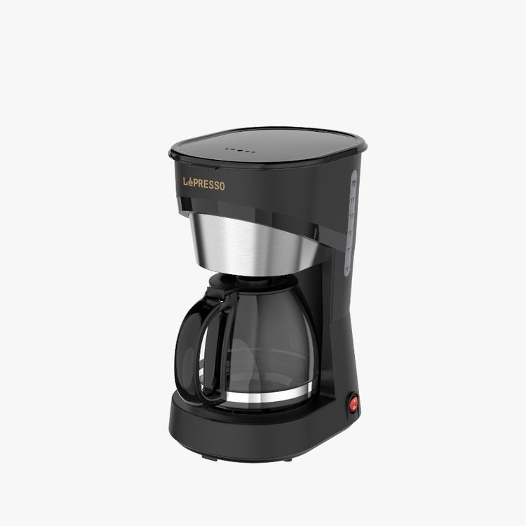 صانع القهوة LePresso بخاصية التنقيط مع إبريق زجاجي، سعة خزان المياه 1.5 لتر، قدرة 900 واط، سعة إبريق القهوة 15 كوبًا، فلتر نايلون قابل للغسل، وظيفة الحفاظ على السخونة - أسود