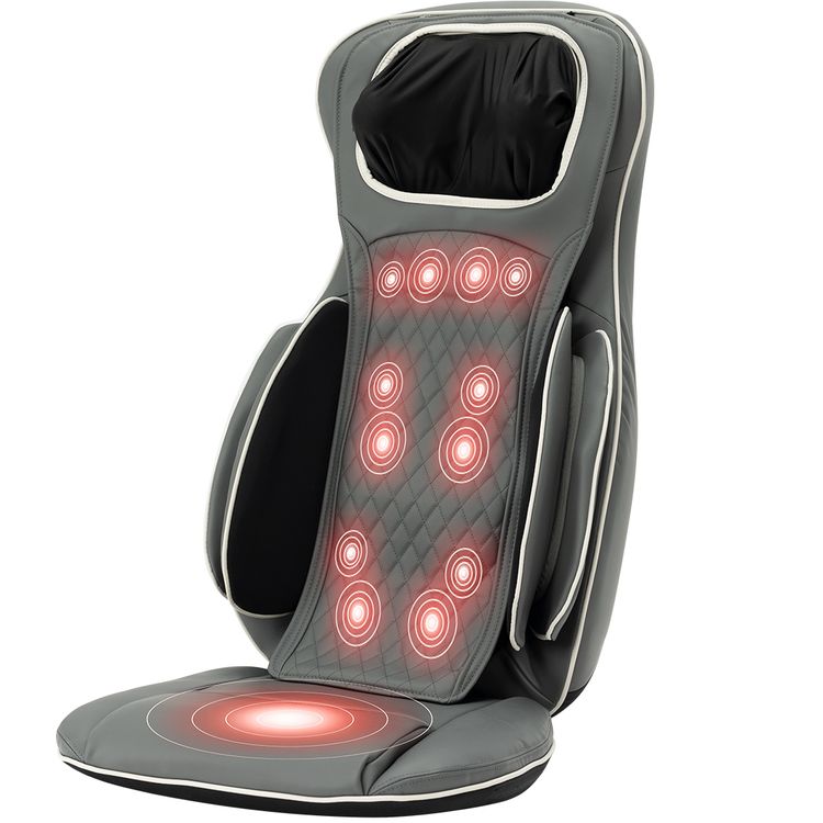 Porodo Lifestyle Neck & Back Massager with 15-Minutes Auto Timer, Adjustable Neck Pad, 60W Power Consumption, 3-Level Intensity, Muscle Relaxation - Dark Gray