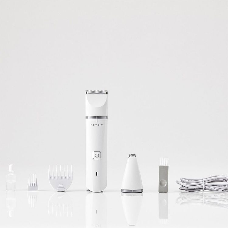 PETKIT 2 in 1 Dogs Cats Trimmer Clippers with Two Blades, Low Noise, Waterproof, Rechargeable Cordless Electric Pets Hair Shavers Clippers for Dogs and Cats - White