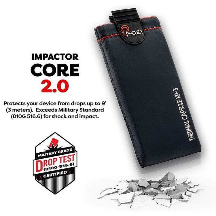 Phoozy XP3 Series Thermal Mobile Phone Case Capsule with Internal Stash Pocket, Insulated Ultra-Slim Weatherproof Pouch, Extends Battery Life, Drop Protection - Black (Medium)