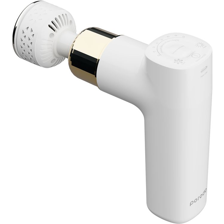 Porodo Lifestyle Hot & Cold Portable Massager  With 4 Types Of Professional Massage Heads - White