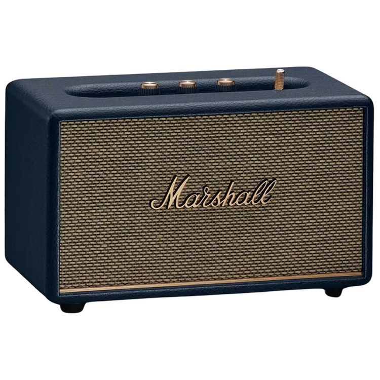 Marshall Acton III Wireless Bluetooth Stereo Speaker with Bluetooth Version 5.2, 2 Hours Charging Time, 32 Hours Play Time, Fast Charging, Water Resistant, USB-C Charging Port - Blue