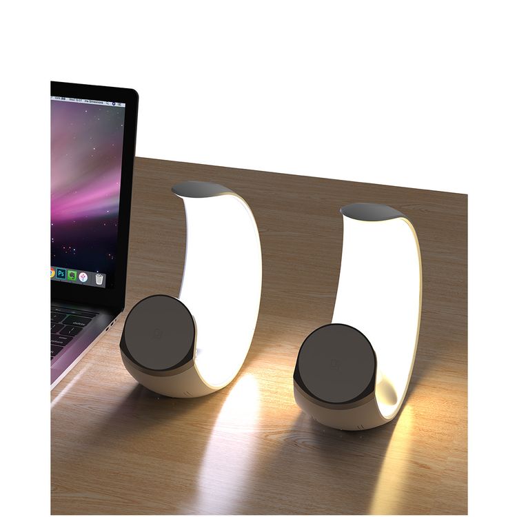 شاحن لاسلكي Green Lion Moon Charge 4 في 1 مع مصباح RGB محيطي، شحن سريع، مفتاح مستشعر باللمس، حماية من الجهد الزائد - أبيض 
