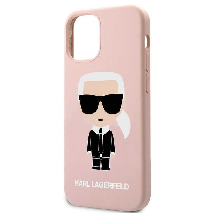 Karl Lagerfeld Liquid Silicone Case Ikonik Full Body for Apple iPhone 12 / 12 Pro (6.1 ) - Pink