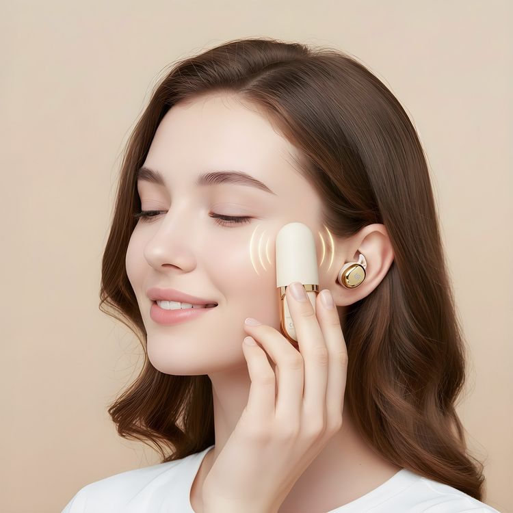 سماعات بورودو ساوند تيك دريم TWS مع جهاز تدليك للبشرة، واجهة شحن USB-C، تصميم داخل الأذن، صوت غامر، مستوى مقاومة الماء IPX4، ملاءمة مريحة، 3 أوضاع للاهتزاز، 4-5 ساعات من وقت تشغيل السماعات، 1.5 ساعة من وقت عمل جهاز التدليك، إصدار بلوتوث 5.3، سرعة محرك جهاز التدليك 8000 دورة في الدقيقة - لون بيج.