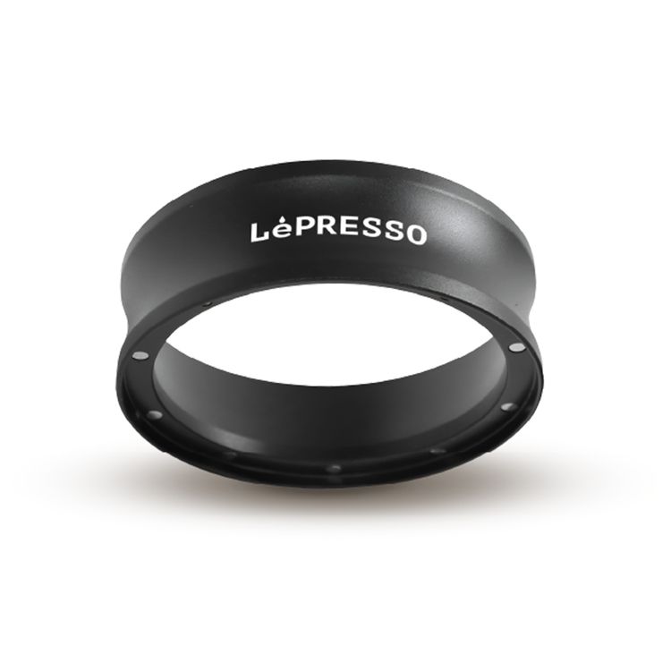 LePresso Magnetic 58mm Dosing Ring, Aluminum Alloy Material, 10 Strong Magnets, Even Distribution, Compatible with 58mm Portafilter - Black
