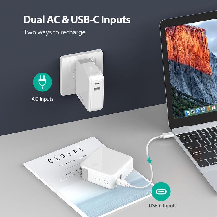 Charging Adapter RAVPower RP-PB101-WH AC Charger 5000mAh - White