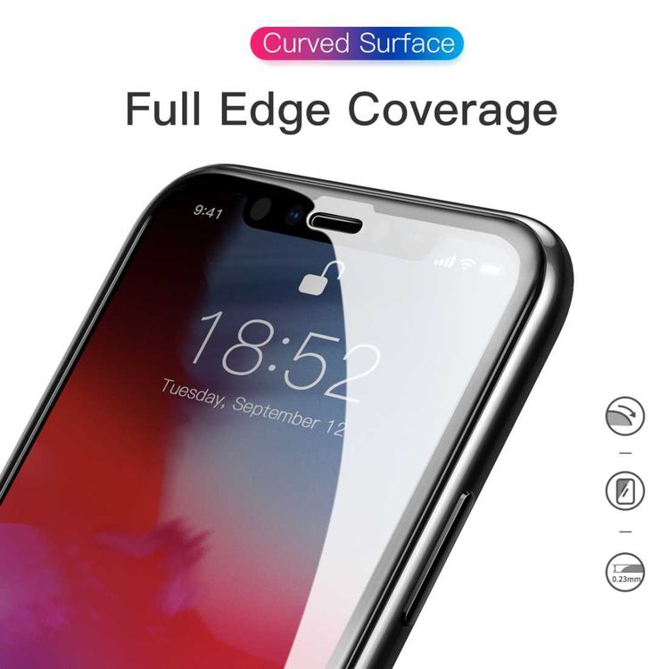 Devia Van Series Full Screen Anti-Glare Tempered Glass Compatible for iPhone 11 Pro Max (6.5") Anti-Peeping Screen Guard - 9H Ultra Thin Screen Protector w/ Alignment Frame -Black