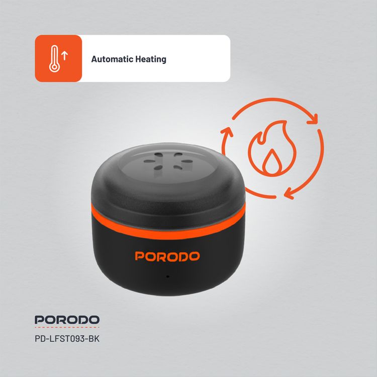 Porodo Lifestyle Wax Warming Hair Removal Kit with Automatic Heating, Type-C Charging, Quick Wax Melt, Suitable for Nose, Ears, Eyebrows & Moustache - Black