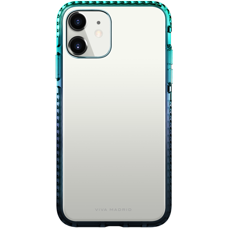 Viva Madrid Aurora 2-Tone Colour TPU Case Compatible for iPhone 12 / 12 Pro (6.1") Shock-Absorption, Anti-Scratch, Drop Resistant, Easy Access To All Ports (Cameras, Buttons & Speakers), Protective Back Cover Suitable for Wireless Charger - Aquamarine/Blue