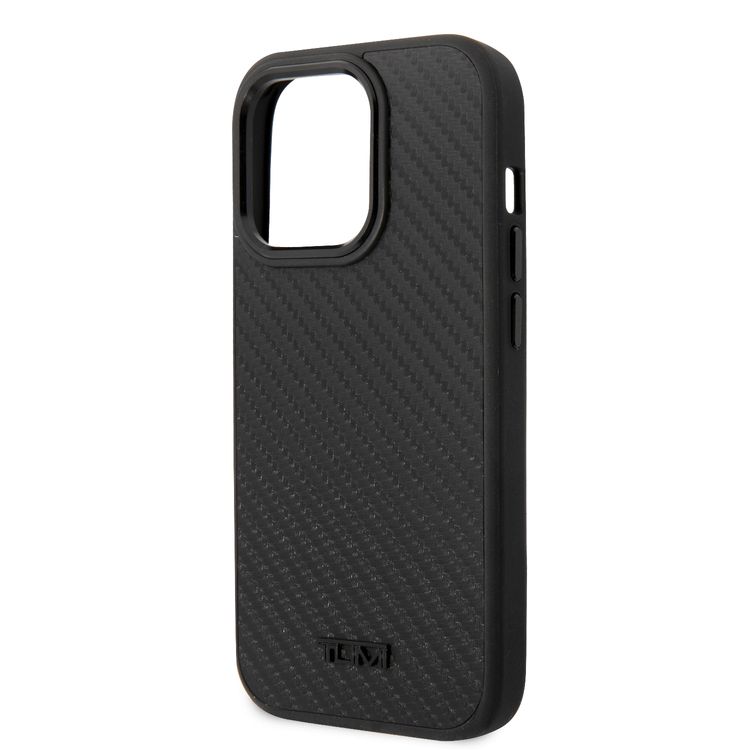 Tumi HC Aluminium Carbon Pattern Case For iPhone 14 Pro - Black