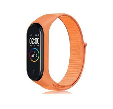 Porodo iGuard Nylon Watch Band with Shockproof Case for Xiaomi Mi Band 3, 4, 5, Adjustable Straps, Buckle Closure - Orange