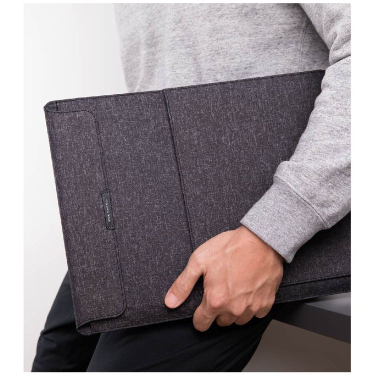 Viva Madrid Genuine Leather Rever Multi-Functional Laptop Sleeve Quilted Microfiber Lining Embedded with Anti-Microbial Compatible for MacBook Pro ( 13" ) Woven Fabric