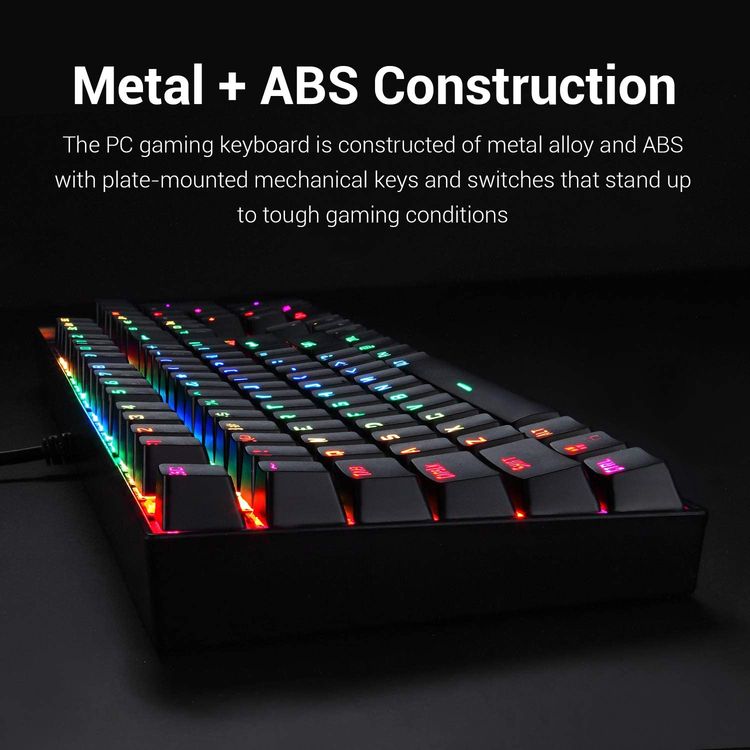 Redragon K551RGB Mechanical Gaming Keyboard with RGB Backlit | Full Numeric Keypad Wired Mechanical Keyboard