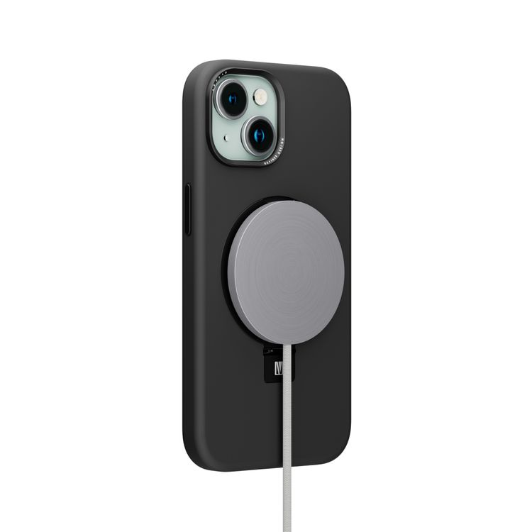 غطاء سيليكون سائل Levelo Iris Pro لجهاز iPhone 15 Plus - أسود