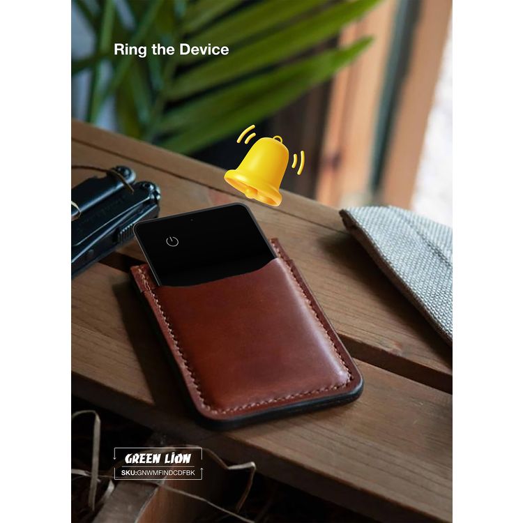 Green Lion Wallet Mate Card Finder with Aluminum Frame & Glass Material, 540mAh Battery Capacity, Primary Lithium Battery Type, Water Resistant, Thin & Durable, 2 Years Battery Life - Black