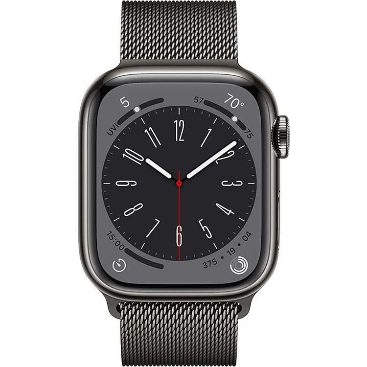 Apple watch series 8 (GPS + Cellular) - Graphite Stainless Steel Case, Graphite Milanese Loop - 41 MM