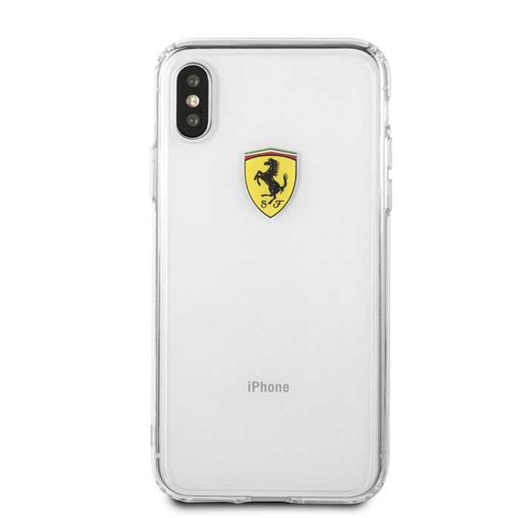CG MOBILE Ferrari Shockproof Hard Phone Case Compatible for Apple iPhone Xs Max (6.5") Anti-Scratch Mobile Case Officially Licensed - Transparent