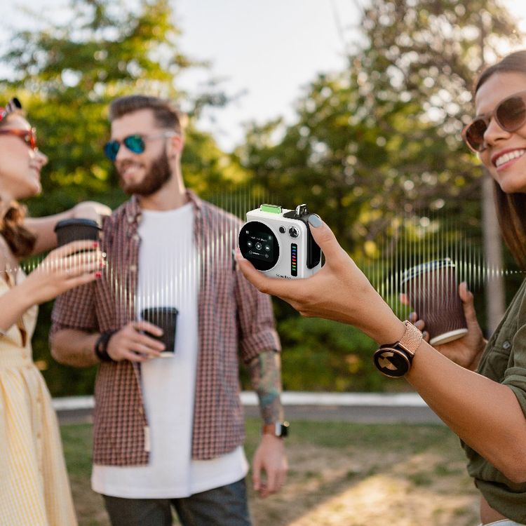 Porodo Vibego Mini RGB Speaker with Bluetooth Version 5.4, Touch Control Display, 15 Hours Play Time, Type-C Charging Port, 2000mAh Battery Capacity, 2 Hours Charging Time, Micro SD Slots, Vibrant RGB Lighting - White