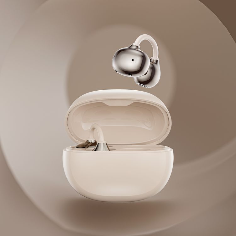 Green Lion Salvador Wireless Earbuds with Clip-On Design, Touch Control, USB-C Charging, Clear Voice Calls, Bluetooth Version 6.0, 2 Hours Charging Time, Up to 16 Hours Playtime, Secure Clip-On Fit - Beige