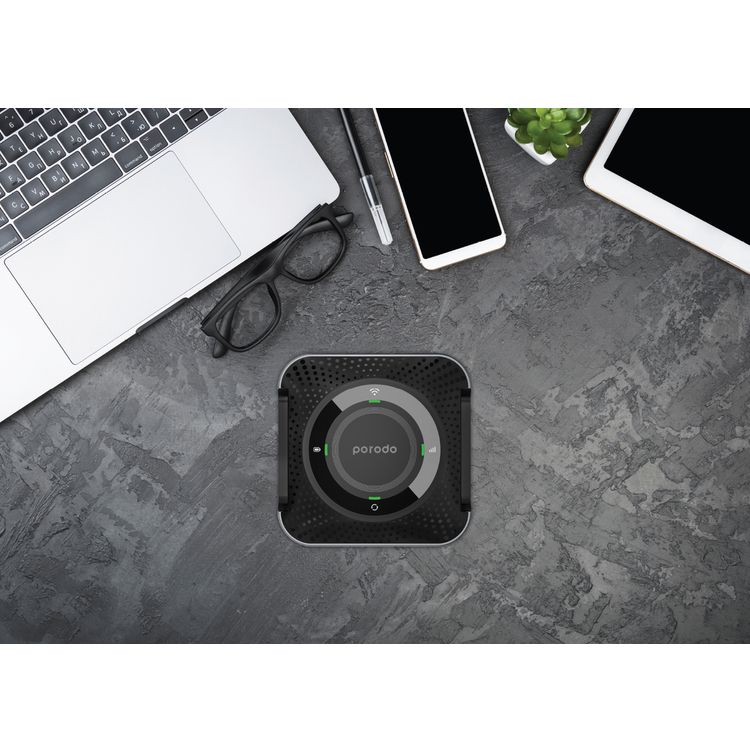 Porodo Home & Outdoor Portable Router 4G & LTE, 40m Signal Distance, 12 Hours Working Time, Up-to 10 Devices Connection Ability, 100Mbps LAN, Built-in Battery, Micro SIM, CPE & MiFi, CAT4 Category, 150Mbps Download Rates & 50Mbps Upload Rates - Black / Gray