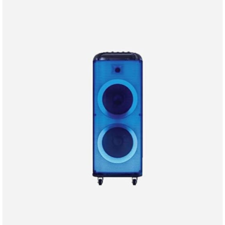 Porodo Soundtec Rumble Portable Party Speaker with Amplifier, Multi-Colour LED's Compact High Power Party Speaker, Portable Speaker with Wireless UHF Microphone
