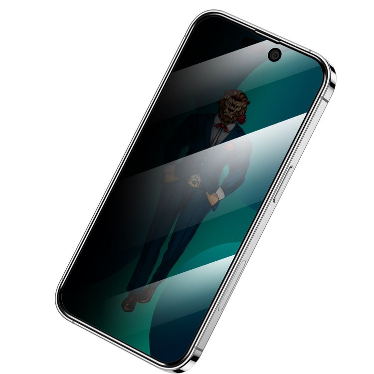 Green Lion 3D Privacy Scratch Free Round Edge Glass Screen Protector for iPhone 14 Pro