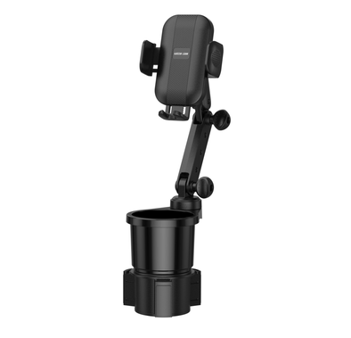 Green Lion 2-in-1 Flexgrip Car Cup Holder & Phone Mount, Expandable Phone Holder with Support Blocks, 64-92mm Phone Size Compatibility, Adjustable Base & Arms with 360° Rotation, Anti-Slip Rubber Pads, Anti-Shake & Universal Fit - Black