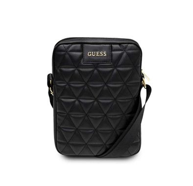 CG Mobile Guess PU Quilted Tablet Bag 10" with Adjustable Shoulder Strap, Easy for Carrying, Slim Lightweight Portable Storage Bag Suitable for Outdoor