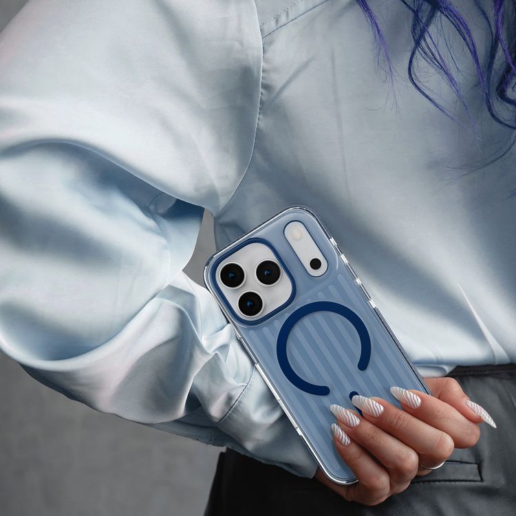 غلاف ليفيلو كابين إيليت ماج سيف لجهاز iPhone 17 Pro، زوايا مقاومة للصدمات، حواف بارزة للكاميرا والشاشة، مقاومة للخدوش بمستوى 2H، مغناطيسات قوية، تكنولوجيا واضحة على الدوام، واقي صدمات، مجرب ضد السقوط - أزرق منتصف الليل.