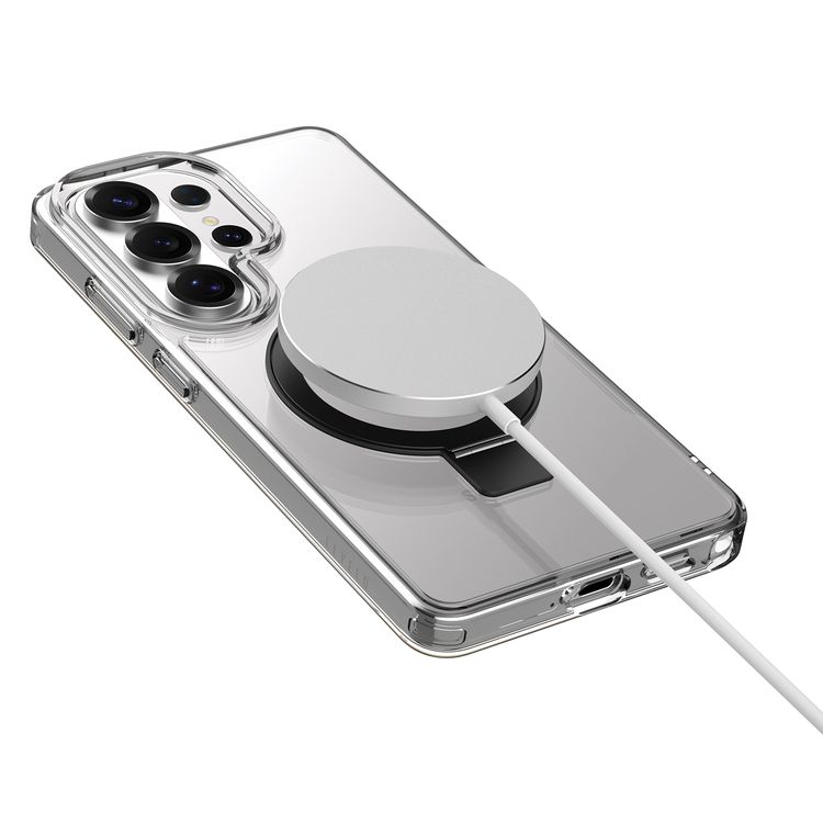 Levelo Verona MagSafe Kickstand Hybrid Case for Samsung S26 Ultra, Shock-Resistant Bumper, Multi-Functional Ring Kickstand, Drop protection - Clear