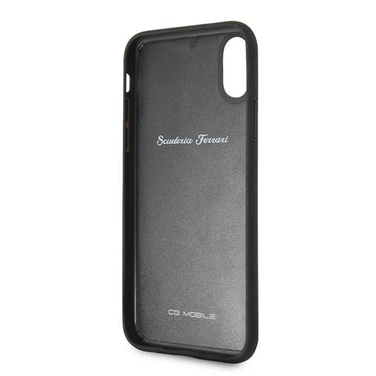 CG MOBILE Ferrari Heritage 488 Genuine Leather Hard Phone Case Compatible for iPhone X (5.8") Shock & Scratch Resistant Mobile Case Officially Licensed - Red