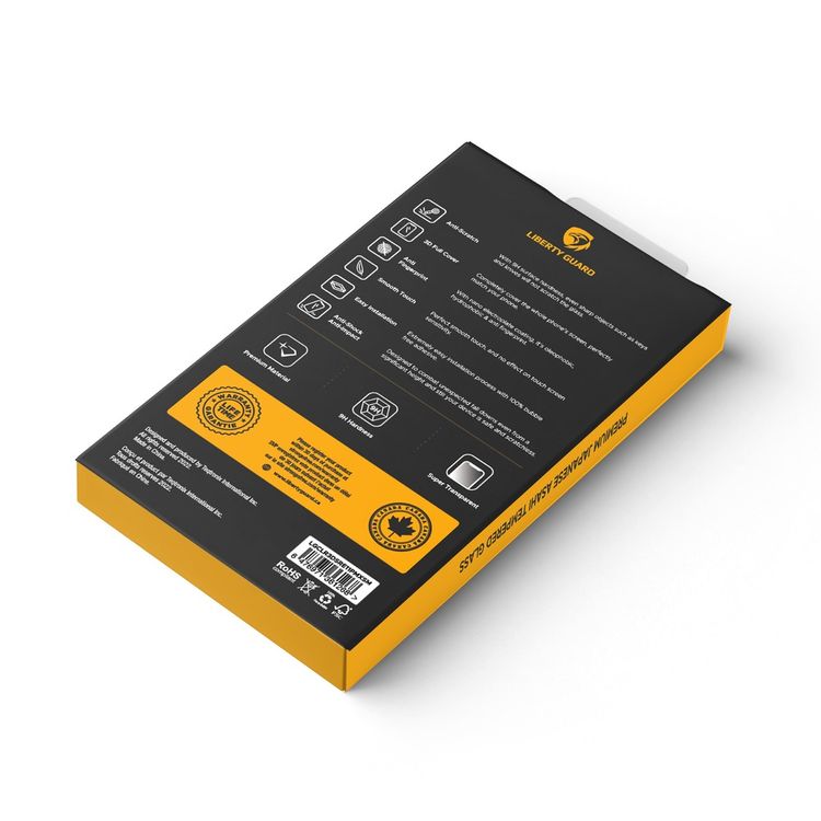 واقي شاشة Liberty Guard 3D بحواف دائرية من السيليكون الأسود لهاتف iPhone Xs Max، مضاد للصدمات والتأثيرات - أسود