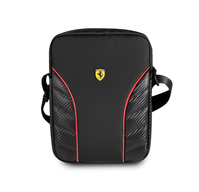 CG MOBILE Ferrari Scuderia Tablet Bag 10" with Adjustable Shoulder Strap, Easy for Carrying, Portable Storage Bag Suitable for Outdoor, Business, Office, School, Lightweight Slim, Officially Licensed - Black